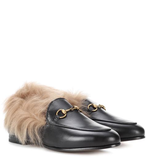 glitterly gucci loafers|Gucci fur lined loafer.